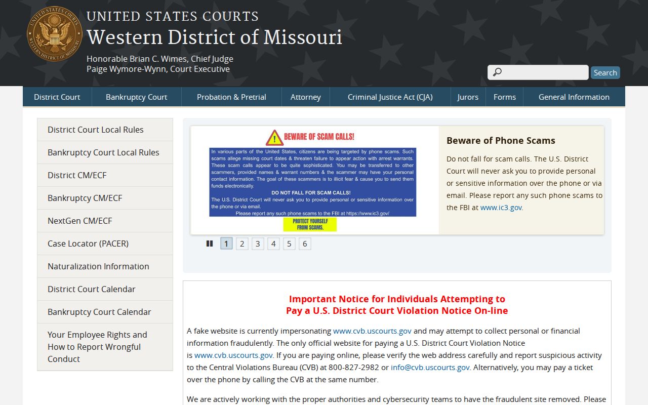 Harrison County court case records source at the Western District of Missouri