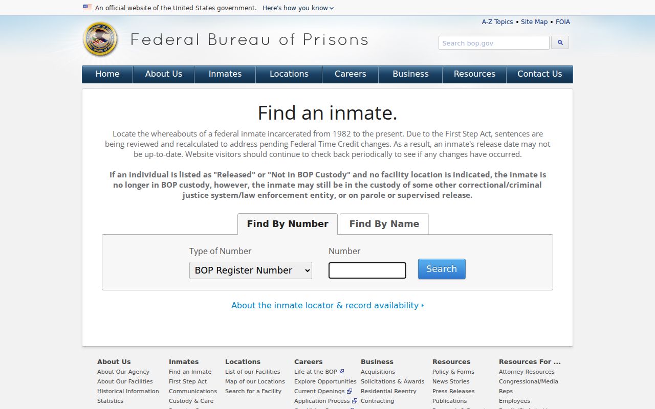 Harrison County criminal history federal inmate locator