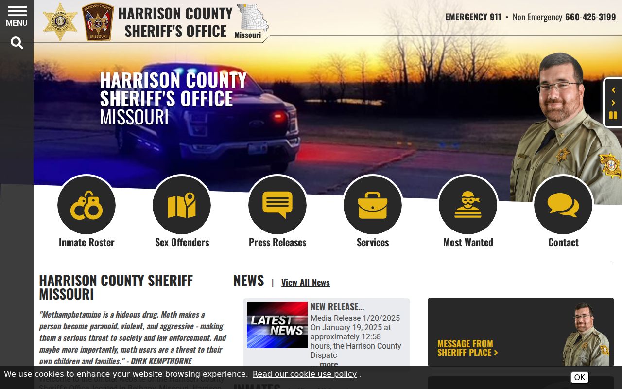Harrison County criminal history sheriff homepage
