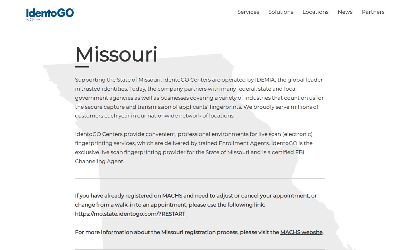 Harrison County criminal history Missouri fingerprint locator